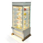Tủ bánh kem 90cm 5 tầng kính vuông Mới QHTBK5T-0.9V-NR