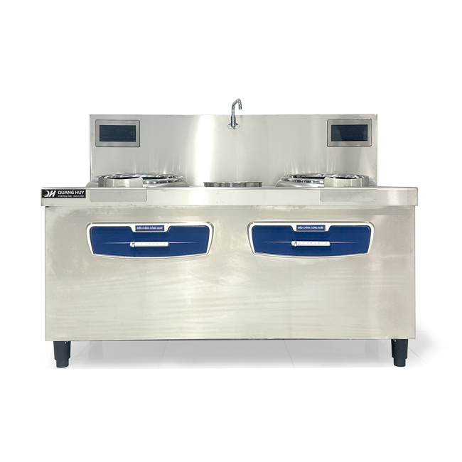 Bếp xào điện 2 họng 1m6 có bầu nước