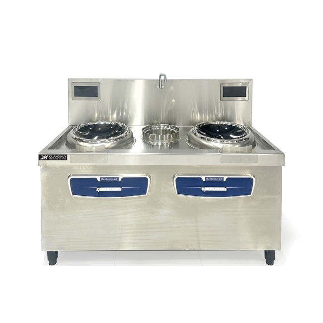 Bếp xào điện 2 họng 1m6 có bầu nước