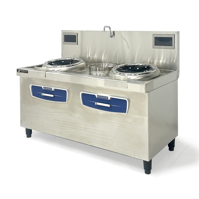Bếp xào điện 2 họng 1m6 có bầu nước