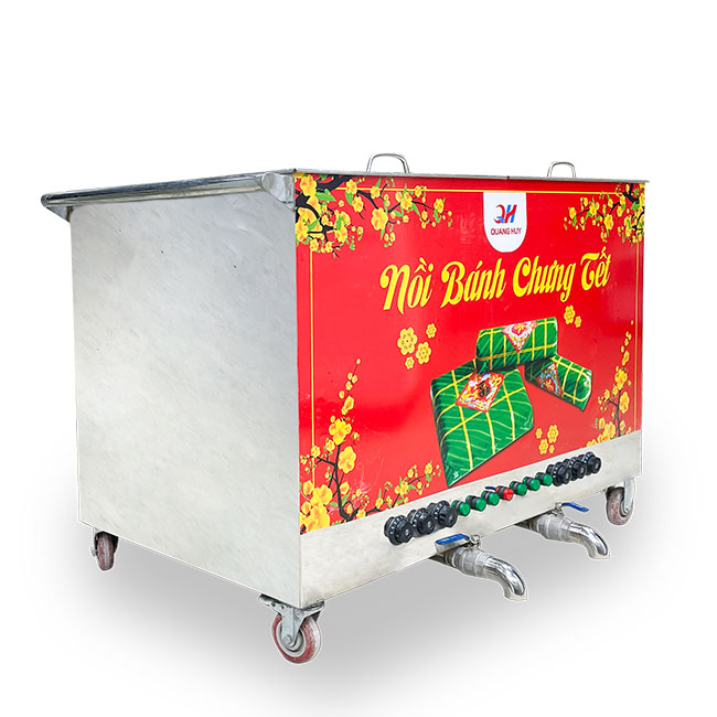Nồi Bánh Chưng 500L Luộc từ 170 Chiếc/Mẻ Chỉ 7 Giờ NBC500