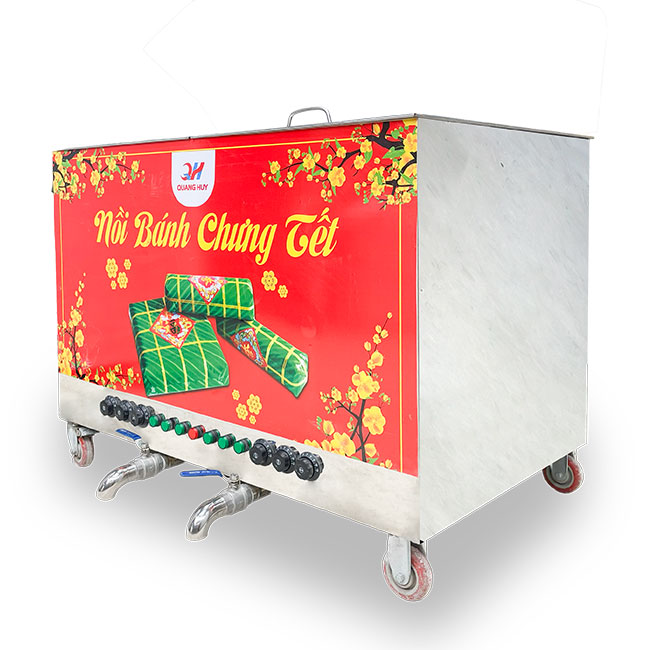 Nồi Bánh Chưng 500L Luộc từ 170 Chiếc/Mẻ Chỉ 7 Giờ NBC500