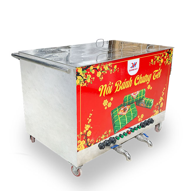 Nồi Bánh Chưng 500L Luộc từ 170 Chiếc/Mẻ Chỉ 7 Giờ NBC500