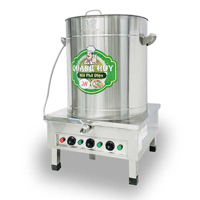 Nồi phở điện inox xước 120L phải