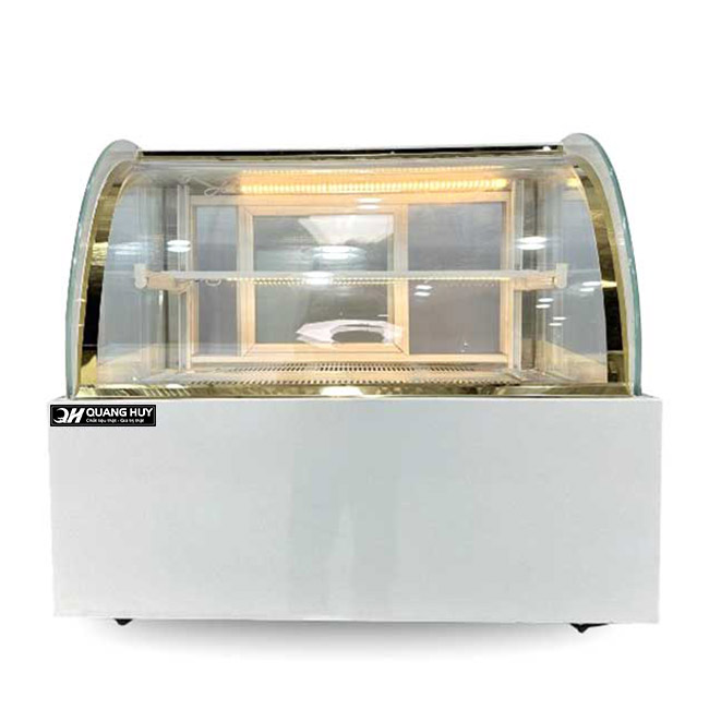 Tủ trưng bày bánh kem để bàn 90cm 2 tầng kính cong TBK2T-0.9BC