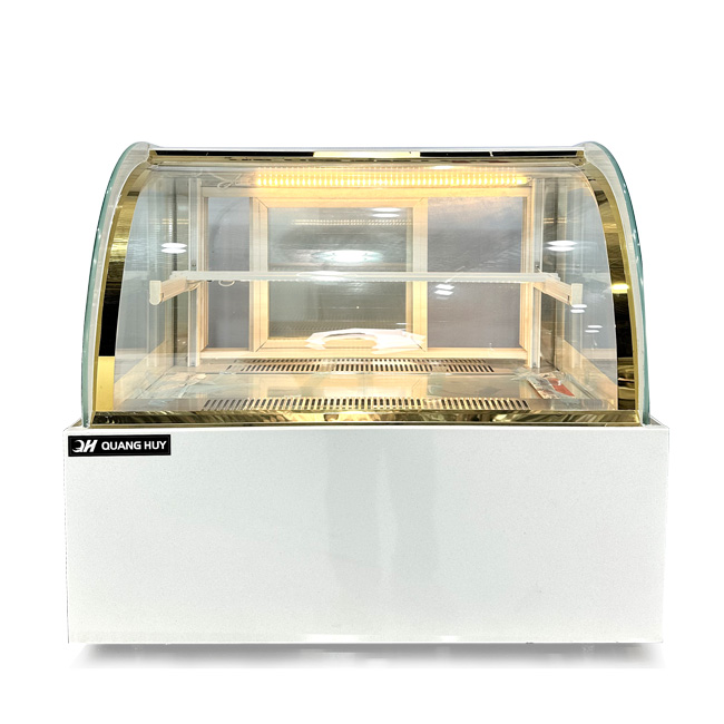 Tủ trưng bày bánh kem để bàn 90cm 2 tầng kính cong TBK2T-0.9BC